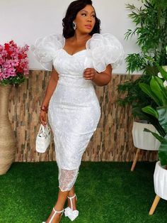 White Dress for Women Classy Party Bodycon Off Shoulder Patchwork Ruffles Sleeves Female Evening Wedding Guest Event Occasion XL White Dress For Women Classy, Dress For Women Classy, Lace Dress Styles Ghana, Dresses For Women Classy, White Dress For Women, Evening Wedding Guest, Ruffles Sleeves, Classy Party, Lace Dress Styles