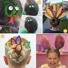 Wacky Tacky Day, Hair Dos For Kids, Thanksgiving Hairstyles, Thanksgiving Hair, Snake Hair