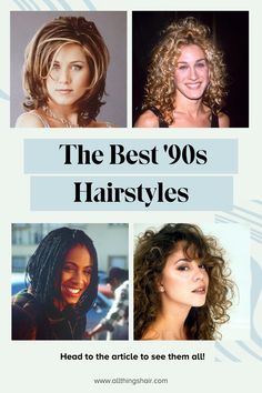 1990 Hairstyles Hair Trends, 90s Grunge Icons, 90s Hairstyles By Hair Pattern, Hairstyles Of The 90s, 90s Bangs Hairstyles Black Women, 1990s Womens Hairstyles, 1990’s Hair, 90s Mom Hairstyles, 90 Hairstyles 90s Hair Curly