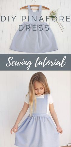 Diy Pinafore Dress, Skirt Sewing Pattern Free, Sewing Pattern Free, Little Dorrit, Girls Pinafore Dress, Easter Dresses For Toddlers, Girls Pinafore, Easter Dresses