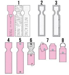 the instructions for how to make an origami doll with pink paper and scissors