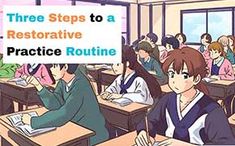 there are three steps to a restorative practice routine in the classroom, and two people sitting at their desks