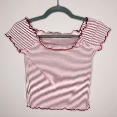 Never Worn! Very Stretchy Material Red Stretch Zara Tops, Red Stretch Tops By Zara, Trendy Striped Zara Tops, Cute Fitted Zara Top, Fitted Red Zara Tops, Striped Crop Top, Zara Tops, Stretchy Material, Red White