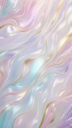 an abstract background with pastel colors and wavy lines in shades of blue, pink, yellow and white