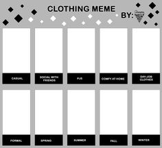 the clothing meme is shown in black and white, with squares on each side