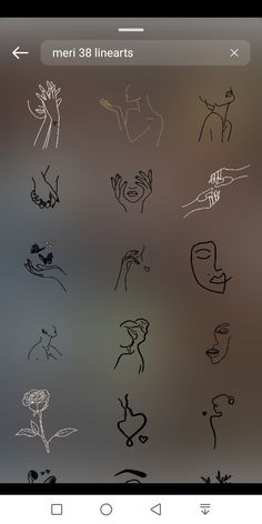 an iphone screen with some drawings on it