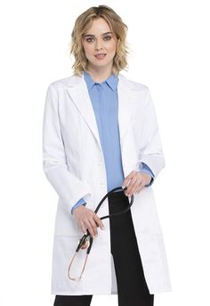 PRICES MAY VARY. Women Notch Lapel Long Sleeve Lab Coat Front Princess Seams Patch Pockets Women's Lab Coat, Women Scrubs, White Lab Coat, Central Plaza, Nurse Costume, Lab Coats, Coat White, Women Nurse, Safety Clothing