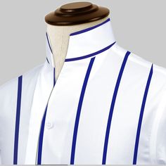 High Open Collar Full Sleeves Shirt Tailor-Made On Order shirt 𝘈 𝘩𝘪𝘨𝘩 𝘤𝘰𝘭𝘭𝘢𝘳 𝘴𝘩𝘪𝘳𝘵 𝘪𝘴 𝘢 𝘤𝘭𝘢𝘴𝘴𝘪𝘤 𝘢𝘯𝘥 𝘵𝘪𝘮𝘦𝘭𝘦𝘴𝘴 𝘴𝘵𝘺𝘭𝘦 𝘵𝘩𝘢𝘵 𝘢𝘥𝘥𝘴 𝘢 𝘵𝘰𝘶𝘤𝘩 𝘰𝘧 𝘴𝘰𝘱𝘩𝘪𝘴𝘵𝘪𝘤𝘢𝘵𝘪𝘰𝘯 𝘵𝘰 𝘢𝘯𝘺 𝘰𝘶𝘵𝘧𝘪𝘵. 𝘛𝘩𝘪𝘴 𝘴𝘵𝘺𝘭𝘦 𝘧𝘦𝘢𝘵𝘶𝘳𝘦𝘴 𝘢 𝘤𝘰𝘭𝘭𝘢𝘳 𝘵𝘩𝘢𝘵 𝘴𝘵𝘢𝘯𝘥𝘴 𝘶𝘱 𝘢𝘯𝘥 𝘦𝘯𝘤𝘪𝘳𝘤𝘭𝘦𝘴 𝘵𝘩𝘦 𝘯𝘦𝘤𝘬, 𝘱𝘳𝘰𝘷𝘪𝘥𝘪𝘯𝘨 𝘢 𝘳𝘦𝘧𝘪𝘯𝘦𝘥 𝘢𝘯𝘥 𝘱𝘰𝘭𝘪𝘴𝘩𝘦𝘥 𝘭𝘰𝘰𝘬. 𝘐𝘵'𝘴 𝘢 𝘷𝘦𝘳𝘴𝘢𝘵𝘪𝘭𝘦 𝘱𝘪𝘦𝘤𝘦 𝘰𝘧 𝘤𝘭𝘰𝘵𝘩? Classic Summer Shirt With Stand Collar, White Stand Collar Shirt With Button Closure, Classic White Shirt With Stand Collar, White Formal Shirt With Stand Collar, Formal White Shirt With Stand Collar, Classic Shirt With Stand Collar And Placket, White Collared Business Top, Semi-formal Fitted Top With Stand Collar, Classic Semi-formal Top With Stand Collar