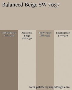 the different shades of paint are shown in this color scheme, including neutrals and browns