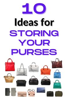 Storing Purses In Small Spaces, Purses Display Ideas, Storing Purses Ideas, How To Display Purses In Closet, Storing Purses In Closet, How To Store Purses In Small Space, Organize Purses Small Space, Pocketbook Storage Ideas, Pocketbook Organization