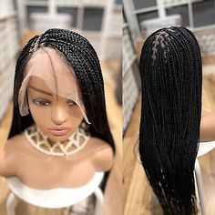 Braided wig,box braids made on a full lace wig. Length is 26inches long. | eBay Face Structure, Afro Wigs, Box Braid Wig, Hair Color Shades, Wig Making, Braids Wig, Wigs Hair Extensions, Full Lace Wig, Box Braids