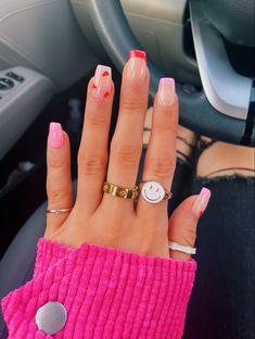 Cute Short Nails Acrylic Ideas Summer, Nail Idea Valentines, Nails Acrylic Designs 2023, Preppy French Tip Nails With Design, Fun Tips Nails, How To Extend Nails With Gel, Easy Things To Make To Eat Snacks, Nail Designs For Anniversary, Vday Nails Ideas