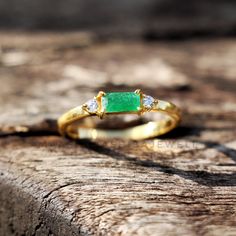 Natural Green Jade Ring, Solitaire Engagement Ring, 18k Gold Plated Ring, Baguette Ring, Dainty Women Ring, Weeding Anniversary Gift For Her 》D E T A I L S《 Gemstone: Natural Green Jade Gem Color: Green Stone Shape: Baguette Metal: 925 Sterling Silver Purity: 925 Parts Per 1000 Setting Type: Prong Set Silver Polish: High Ring Size: All Size Available Please note that there Can be slight variations in stone texture and color shades in the actual product that you receive. The stone quality or grad Formal Yellow Gold Jade Ring, Elegant Jade Ring, Elegant Yellow Gold Jade Rings, Adjustable Elegant Jade Rings, Gold Jade Ring With Polished Finish, Dainty Women, Green Jade Ring, Ring Baguette, Baguette Ring