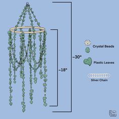 a drawing of a chandelier with beads hanging from it