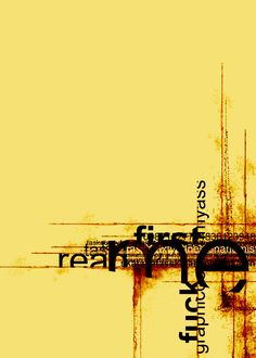 an abstract yellow background with black and white text