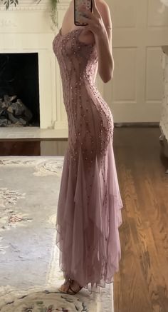 Long Party Dress, Pink Chiffon, Glam Dresses, Dress Prom, Party Dress Long, Fancy Outfits, V Neckline