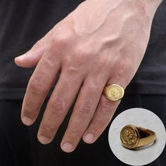 Premium Stainless Steel Gold Plated Available Sizes 7 / 8 / 9 / 10 / 11 / 12 (Us Size Ring) Safe In Water Also Available In Silver Classic Gold Rings, Engraved Signet Ring, Gold Pinky Ring, Mens Pinky Ring, Unique Mens Rings, Mens Rings Fashion, Jewelry Aesthetic, Praying Hands, Gold Rings Fashion