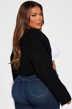 Available In Black, Taupe, And Lavender. Bolero Sweater Shimmer Long Sleeve Cable Knit Cropped 95% Acrylic 5% Metallic Imported | Cool Girl Mood Bolero Sweater in Black size 3X by Fashion Nova Bolero Sweater, Promotional Events, Shrug Sweater, Knit Crop, Black Sweaters, Cable Knit, Black Fashion, Fashion Nova, Cool Girl