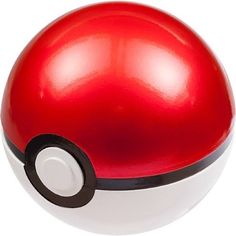 a red and white pokemon ball on a white background