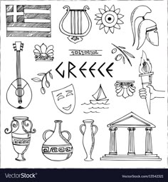 greek symbols and their names in black and white