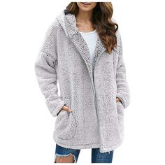 Patlollav Womens Coats Plus Size Winter Temperament Hooded Solid Color Lapel Plush Coat Tops Color/Size: Gray/L Gender: Women/Female/Girl It is made of high quality materials, durable enought for your daily wearing. I am sure you will like it! If you have any questions about this products, please feel free to contact us. We will contact you within 24 hours to provide you with a better solution. KEY: Womens fall fashion 2022, Christmas gifts, Womens plus size clearance, My orders Color: Beige.  Age Group: adult. Hoodless Jacket, Stylish Winter Coats, Fall Winter Coat, Fall Winter Jacket, Plush Coat, Fleece Jackets, Retro Bohemian, Fleece Jacket Womens, Simple Retro