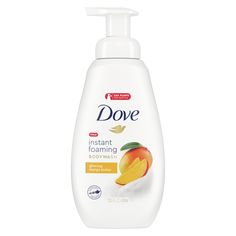 Dove Instant Foaming Body Wash Glowing Mango Butter | Dove Dove Mango, Sensitive Skin Body Wash, Coconut Body Wash, Vanilla Body Wash, Foaming Body Wash, Coconut Oil Soap, Shower Foam, Shower Skin Care