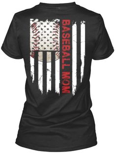 a women's t - shirt with an american flag and baseball ball on it