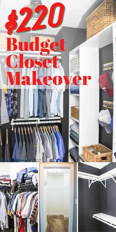 the closet is full of clothes and other items for $ 20 to $ 20 budget closet makeover