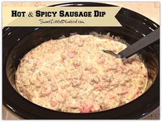 hot and spicy sausage dip in the crock pot