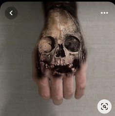 a hand with a skull painted on it