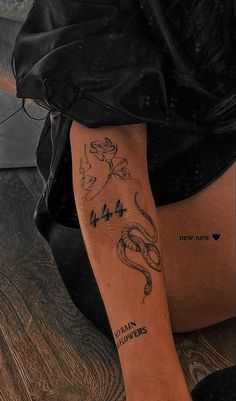 a person with a tattoo on their leg