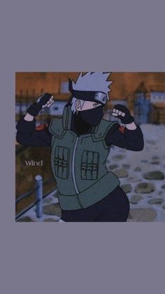 an animated image of a person wearing a ninja suit and holding his hands up in the air