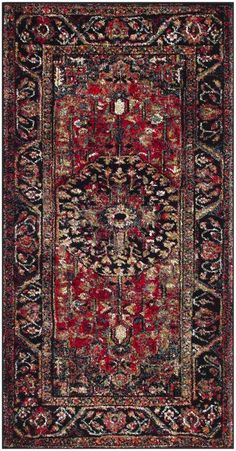 Safavieh Vintage VTH215 Power Loomed RugMaterial: PolypropyleneDisclaimer: Sizes may vary slightly Safavieh Rug, Persian Motifs, Furnishings Design, Medallion Rug, Classic Rugs, Transitional Area Rugs, Black Area Rugs, Persian Area Rugs, Power Loom