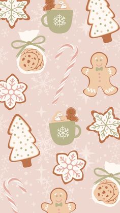 Cute Background Christmas, Wallpaper Backgrounds Ipad Christmas, Good Christmas Wallpapers, Christmas Theme Phone Wallpaper, Cute Kawaii Christmas Wallpaper, Pastel Winter Wallpaper, Wallpaper Aesthetic Natal, Cute Pink And Green Wallpaper