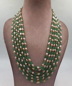 Emerald Mala, Emerald Beads Mala, Crystal Neckless, Beaded Wedding Jewelry, Unique Beaded Jewelry, Creative Necklace