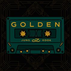 an old school cassette with the word golden on it, in gold and green colors