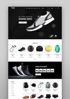 the website design for running shoes