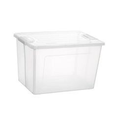 a white plastic storage box with lid