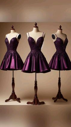 This eye-catching homecoming dress is a must-have for any special occasion. The luxurious satin fabric drapes beautifully over the body, and the intricate beading adds a touch of glamour. The plunging neckline and full skirt create a flattering silhouette that is both elegant and youthful. The dress is available in a rich plum color that is perfect for prom, homecoming, or any other formal event. Satin Dress Purple, Dress Mini Prom, Homecoming Dresses Satin, Mini Prom Dress, Dress Plunging Neckline, Club Dresses Short, Satin Homecoming Dress