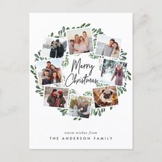 a merry christmas card with many photos