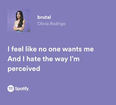 Olivia Rodrigo Spotify Lyrics, Olivia Rodrigo Spotify, Sour By Olivia Rodrigo, Olivia Rodrigo Brutal, Olivia Lyrics, Tour Music, Spotify Lyrics