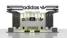 the adidas stand is designed to look like it has been set up for an event