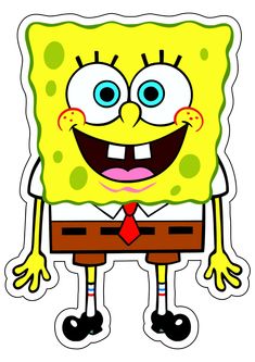 an image of a spongebob cartoon character with big blue eyes and brown pants