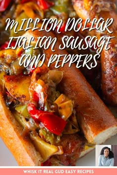 MILLION DOLLAR ITALIAN SAUSAGE AND PEPPERS Sausage And Peppers Sandwich, Sausage And Peppers Recipe, Italian Sausage And Peppers, Easy Suppers, Sausage Peppers And Onions, Sausage Sandwiches, Best Sausage, Italian Sausage Recipes, Sausage Dishes