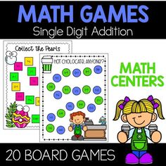 two math games for students to practice addition skills