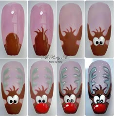 Deer Nails, Minimal Nails Art, Fingernail Designs, Glow Nails, Nail Art Designs Diy, Nail Art Designs Videos