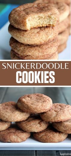 Collage of soft, chewy snickerdoodles at top and bottom. Best Snickerdoodle Cookies, Snickerdoodle Cookies Easy, Snickerdoodle Bars, Cinnamon Sugar Cookies, Snickerdoodle Recipe, Snickerdoodle Cookies, Cinnamon Cookies, Snickerdoodle Cookie Recipes, Potato Recipe