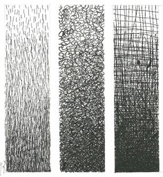 four different lines that are drawn in black and white, each with an interesting pattern