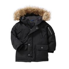 **Let It Snow! *Baby Gap | Warmest Down Snorkel Coat | Jacket Black | Unisex 18-24 Months Or 2t (This Coat Can Also Fit A Small Size 3t) *31-33 Inches *27-30 Lbs Removable Faux Fur Trim At Hood Poly-Fill For Added Warmth Hidden Full-Zip Closure With Button-Front For Added Warmth And Snow Protection 4 Deeps Pockets With Snap Closure For Gloves 2 Arm Zip Pockets Antiqued Snap Hardware Fully Lined Body And Hood With Cozy And Thick Warm Grey Fleece Insulated Sealed Ribbed Cuffs Interior Elastic Wais Toddler Swag, Toddler Coat, Outfit Baby Boy, Boy Black, Baby Coat, Puff Jacket, Toddler Boy Fashion, Gap Jacket, Baby Boy Fashion