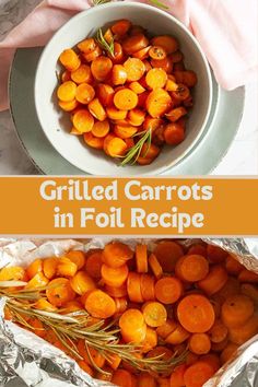 grilled carrots in foil recipe with text overlay